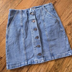 Gianni Bini Jean Button Down Mini Skirt XS